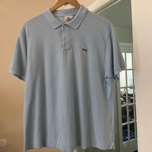 Lacoste mens polo shirt. Light blue. Size 6 or XL American